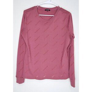 BeBe Sport Purple Long Sleeve Top See Through Logo Womens Size Medium RN63619